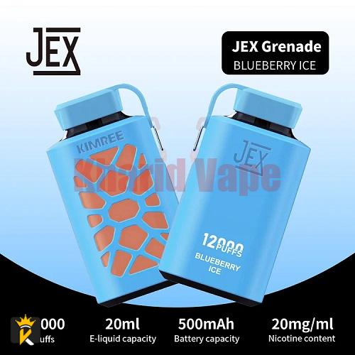 jex-grenade-disposable-vape-by-kimree-12000puffs blueberry ice